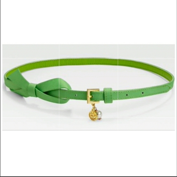 Lilly Pulitzer Accessories - Lilly Pulitzer Green Slim Bow Tie Belt M/L